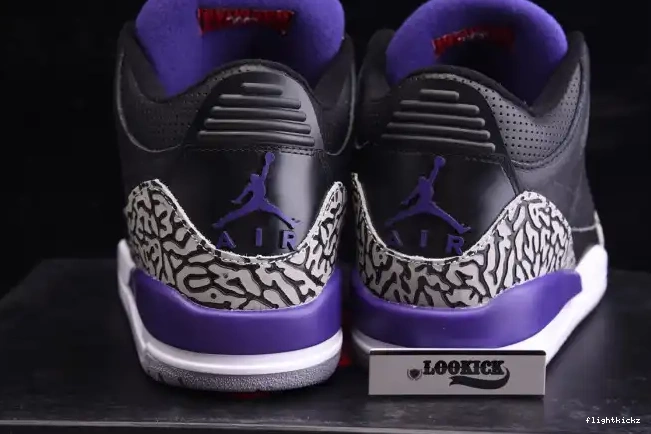 Retro Black Jordan 3 Court Purple Air CT8532-050 0522